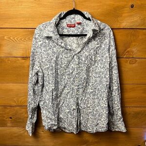 Reunion Union Bay Women L Floral Paisley Button Up Shirt Country Farmcor Hipster